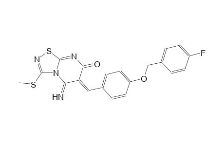 (6Z)-6-{4-[(4-fluorobenzyl)oxy]benzylidene}-5-imino-3-(methylsulfanyl)-5,6-dihydro-7H-[1,2,4]thiadiazolo[4,5-a]pyrimidin-7-one
