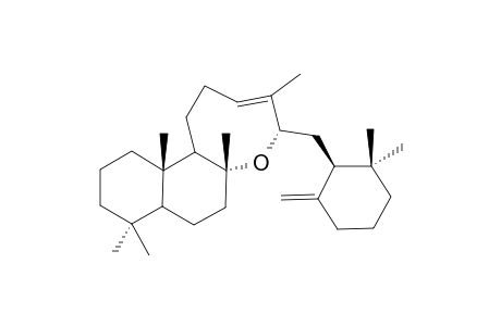 #10;(1R,2R,4AS,8AS,3'E,5'S,1''S)-(+)-1-[6'-(2'',2''-DIMETHYL-6''-METHYLENECYCLOHEXYL)-4'-METHYLHEX-3'-ENYL]-2,5'-EPOXY-2,5,5,8A-TETRAMETHYLDECAHYDRONAPHTHALEN-2-OL