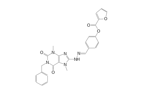 4-{(E)-[2-(1-benzyl-3,7-dimethyl-2,6-dioxo-2,3,6,7-tetrahydro-1H-purin-8-yl)hydrazono]methyl}phenyl 2-furoate