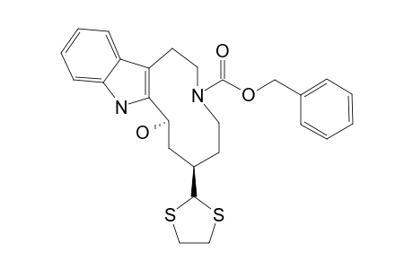 3-BENZYLOXYCARBONYL-6-[2-(1,3-DITHIOLANYL)]-2,3,4,5,6,7,8,9-OCTAHYDRO-1-H-AZECINO-[5.4-B]-INDOLE-8-OL