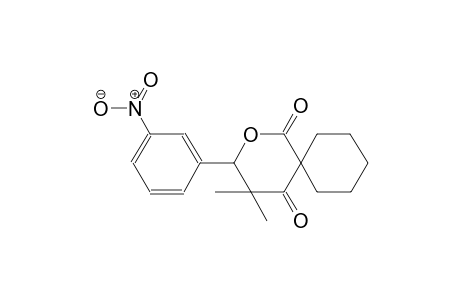 2-oxaspiro[5.5]undecane-1,5-dione, 4,4-dimethyl-3-(3-nitrophenyl)-