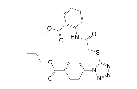 benzoic acid, 2-[[[[1-[4-(propoxycarbonyl)phenyl]-1H-tetrazol-5-yl]thio]acetyl]amino]-, methyl ester