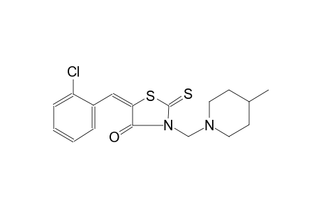 (5E)-5-(2-chlorobenzylidene)-3-[(4-methyl-1-piperidinyl)methyl]-2-thioxo-1,3-thiazolidin-4-one