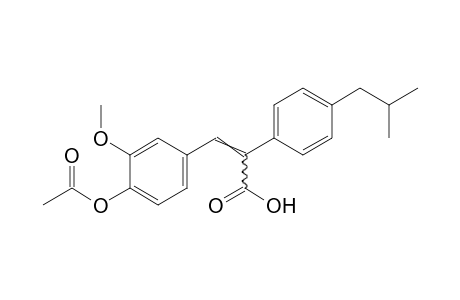 3-(4-hydroxy-3-methoxyphenyl)-2-(p-isobutylphenyl)acrylic acid, acetate
