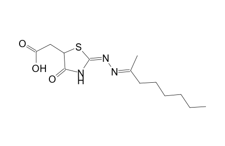 {(2E)-2-[(2E)-2-(1-methylheptylidene)hydrazono]-4-oxo-1,3-thiazolidin-5-yl}acetic acid