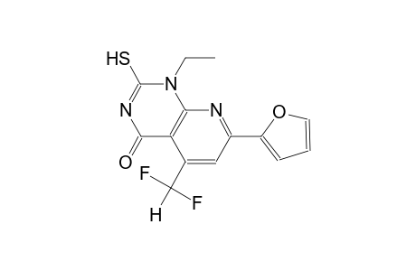 pyrido[2,3-d]pyrimidin-4(1H)-one, 5-(difluoromethyl)-1-ethyl-7-(2-furanyl)-2-mercapto-