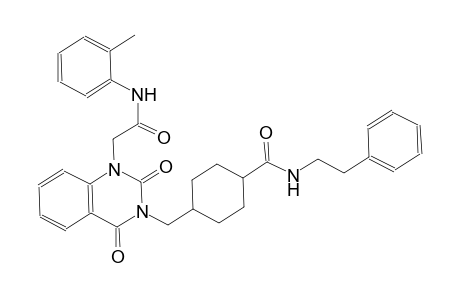 4-[(2,4-dioxo-1-[2-oxo-2-(2-toluidino)ethyl]-1,4-dihydro-3(2H)-quinazolinyl)methyl]-N-(2-phenylethyl)cyclohexanecarboxamide