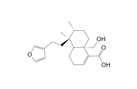 1.alpha.-(hydroxymethyl)-7.alpha.,8.alpha.-dimethyl-7-(2-(3-furyl)ethyl)bicyclo[4.4.0]dec-2-ene-2-carboxylic acid