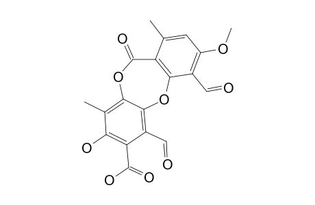 1,10-diformyl-3-hydroxy-6-keto-9-methoxy-4,7-dimethyl-benzo[c][1,5]benzodioxepine-2-carboxylic acid