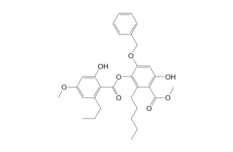 Benzoic acid, 6-hydroxy-3-[(2-hydroxy-4-methoxy-6-propylbenzoyl)oxy]-2-pentyl-4-(phenylmethoxy)-, methyl ester