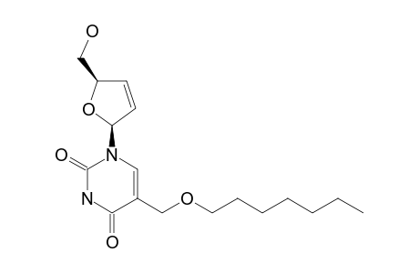 1-(2,3-DIDEOXY-BETA-D-GLYCERO-PENT-2-ENOFURANOSYL)-5-(HEPTYLOXY-METHYL)-URACIL