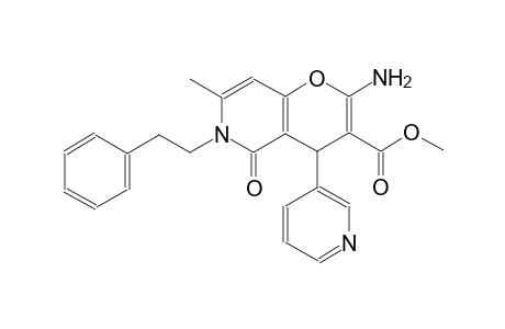 methyl 2-amino-7-methyl-5-oxo-6-(2-phenylethyl)-4-(3-pyridinyl)-5,6-dihydro-4H-pyrano[3,2-c]pyridine-3-carboxylate