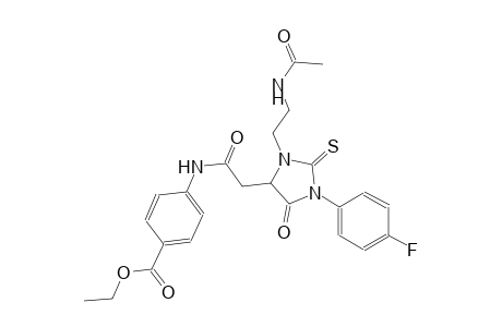 benzoic acid, 4-[[[3-[2-(acetylamino)ethyl]-1-(4-fluorophenyl)-5-oxo-2-thioxo-4-imidazolidinyl]acetyl]amino]-, ethyl ester