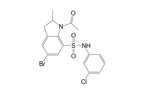 1H-indole-7-sulfonamide, 1-acetyl-5-bromo-N-(3-chlorophenyl)-2,3-dihydro-2-methyl-