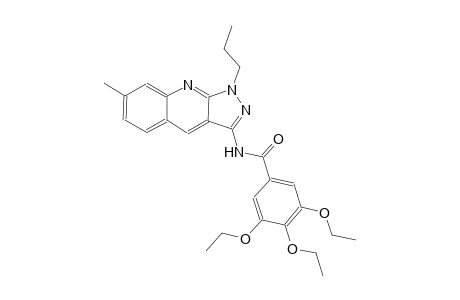 3,4,5-triethoxy-N-(7-methyl-1-propyl-1H-pyrazolo[3,4-b]quinolin-3-yl)benzamide
