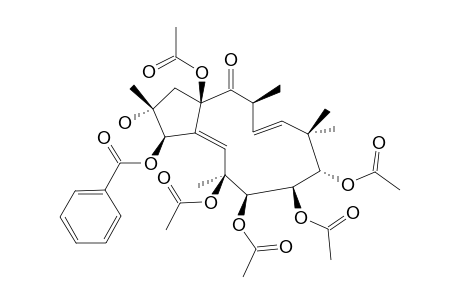 (2R*,3R*,6S*,7R*,8R*,9S*,13S*,15R*)-6,7,8,9,15-PENTAACETOXY-3-BENZOYLOXY-2-HYDROXY-14-OXOJATROPHA-4E,11E-DIENE