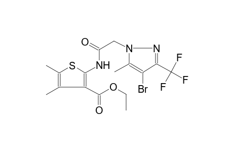 ethyl 2-({[4-bromo-5-methyl-3-(trifluoromethyl)-1H-pyrazol-1-yl]acetyl}amino)-4,5-dimethyl-3-thiophenecarboxylate