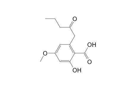 Benzoic acid, 2-hydroxy-4-methoxy-6-(2-oxopentyl)-