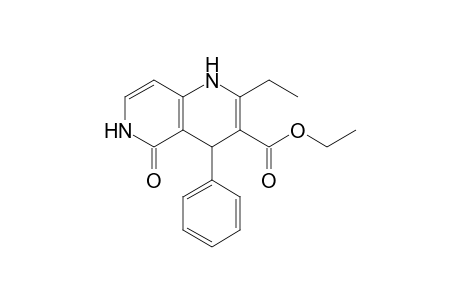 (+-)-4-Phenyl-1,4,5,6-tetrahydro-2-ethyl-5-oxo-1,6-naphthyridin-3-carboxylic acid ethyl ester