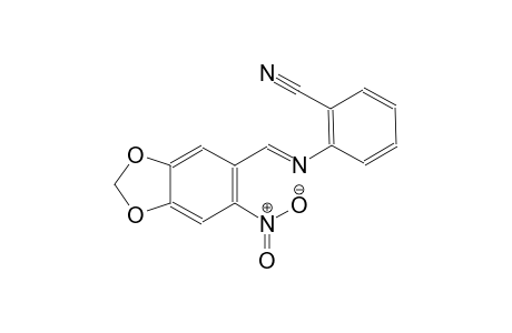 2-{[(E)-(6-nitro-1,3-benzodioxol-5-yl)methylidene]amino}benzonitrile