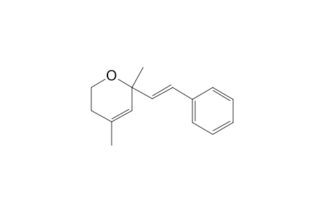 2,4-Dimethyl-2-(2-phenylethenyl)-5,6-dihydro-1,2-pyran