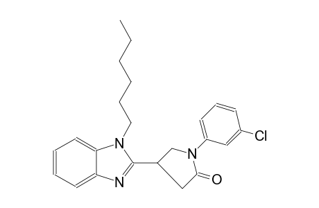 2-pyrrolidinone, 1-(3-chlorophenyl)-4-(1-hexyl-1H-benzimidazol-2-yl)-