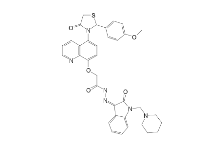 (Z)-2-[[5-[2-(4-METHOXYPHENYL)-4-OXO-THIAZOLIDIN-3-YL]-QUINOLIN-8-YL]-OXY]-N'-[2-OXO-1-(PIPERIDIN-1-YL-METHYL)-INDOLIN-3-YLIDENE]-ACETOHYDRAZIDE