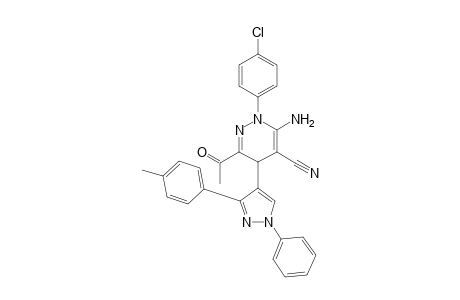 6-Acetyl-3-amino-2-(4-chlorophenyl)-5-(1-phenyl-3-(p-tolyl)-1H-pyrazol-4-yl)-2,5-dihydropyridazine-4-carbonitrile