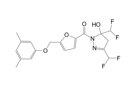 3,5-bis(difluoromethyl)-1-{5-[(3,5-dimethylphenoxy)methyl]-2-furoyl}-4,5-dihydro-1H-pyrazol-5-ol