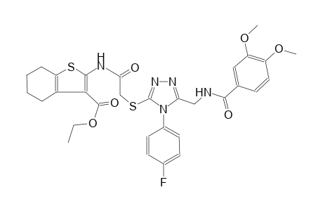benzo[b]thiophene-3-carboxylic acid, 2-[[[[5-[[(3,4-dimethoxybenzoyl)amino]methyl]-4-(4-fluorophenyl)-4H-1,2,4-triazol-3-yl]thio]acetyl]amino]-4,5,6,7-tetrahydro-, ethyl ester