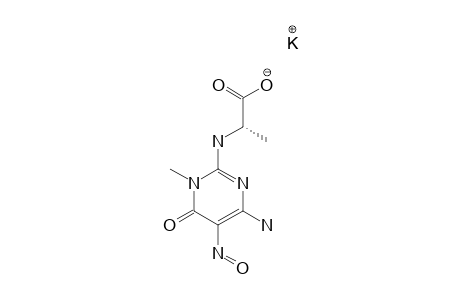 POTASSIUM-(S)-2-[(4-AMINO-3-METHYL-5-NITROSO-6-OXO-1,6-DIHYDRO)-PYRIMIDIN-2-YL]-AMINOPROPANOATE-DIHYDRATE