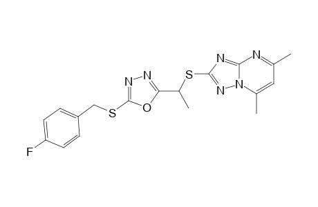 2-(1-(5-(4-fluorobenzylthio)-1,3,4-oxadiazol-2-yl)-ethylthio)-5,7-dimethyl-1,2,4-triazolo[1,5-a]pyrimidine