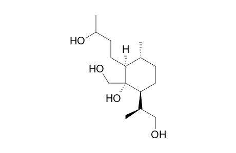 2-(3-Hydroxybutyl)-3-methyl-6-(1-methyl-2-hydroxyethyl)-1-(hydroxymethyl)cyclohexane-1-ol
