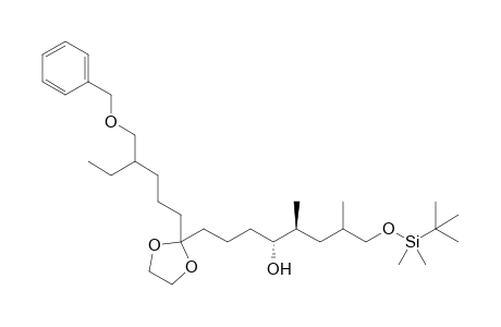(4R,5S)-1-{2'-[4"-(Benzyloxymethyl)hexyl]-[1',3']dioxolan-2'-yl}-8-[(t-butyldimethylsilyl)oxy]-5,7-dimethyloctan-4-ol