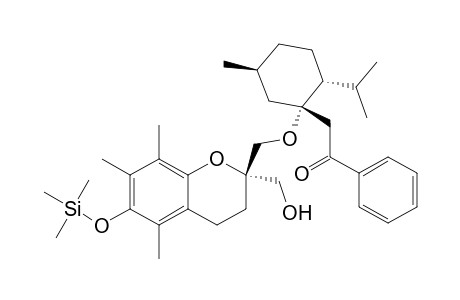 Ethanone, 2-[1-[[3,4-dihydro-2-(hydroxymethyl)-5,7,8-trimethyl-6-[(trimethylsilyl)oxy]-2H-1-benzopyran-2-yl]methoxy]-5-methyl-2-(1-methylethyl)cyclohexyl]-1-phenyl-, [1S-[1.alpha.(R*),2.alpha.,5.beta.]]-