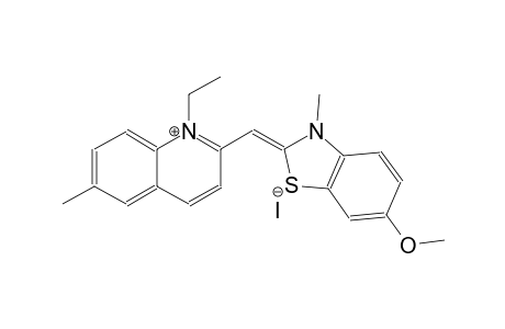 quinolinium, 1-ethyl-2-[(Z)-(6-methoxy-3-methyl-2(3H)-benzothiazolylidene)methyl]-6-methyl-, iodide