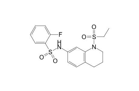 N-(1-(Ethylsulfonyl)-1,2,3,4-tetrahydroquinolin-7-yl)-2-fluorobenzenesulfonamide