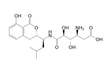 3S-amino-5-{[1S-(3S,4-dihydro-8-hydroxy-1-oxo-1H-2-benzopyran-3-yl)-3-methylbutyl]carbamoyl}-4S,5S-dihydroxyvaleric acid