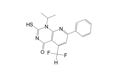 pyrido[2,3-d]pyrimidin-4(1H)-one, 5-(difluoromethyl)-2-mercapto-1-(1-methylethyl)-7-phenyl-