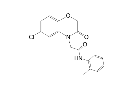 2-(6-Chloro-3-oxo-2,3-dihydro-4H-1,4-benzoxazin-4-yl)-N-(2-methylphenyl)acetamide