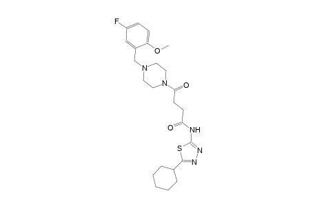 N-(5-cyclohexyl-1,3,4-thiadiazol-2-yl)-4-[4-(5-fluoro-2-methoxybenzyl)-1-piperazinyl]-4-oxobutanamide