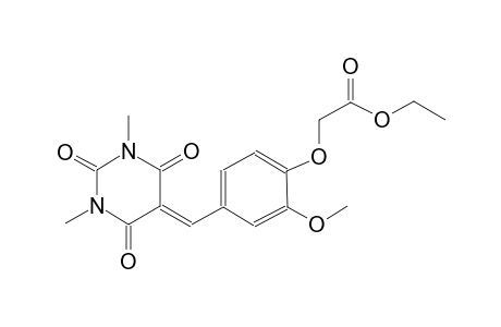acetic acid, [2-methoxy-4-[(tetrahydro-1,3-dimethyl-2,4,6-trioxo-5(2H)-pyrimidinylidene)methyl]phenoxy]-, ethyl ester