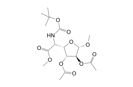 Methyl [Methyl 5-deoxy-5-[[(1,1-dimethylethoxy)-carbonyl]amino]-.alpha.-D-mannofuranosid]uronate,2,3-Diacetate