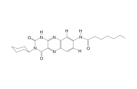 N-(3-cyclohexyl-2,4-dioxo-1,2,3,4-tetrahydrobenzo[g]pteridin-8-yl)heptanamide