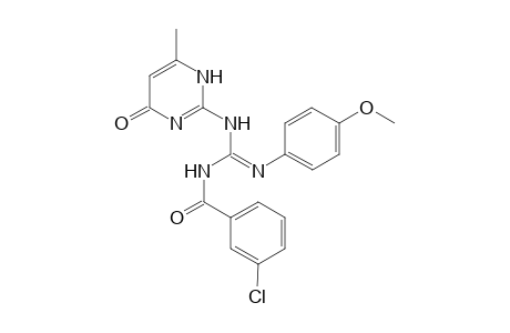 3-Chloranyl-N-[[(4-methoxyphenyl)amino]-[(6-methyl-4-oxidanylidene-1H-pyrimidin-2-yl)amino]methylidene]benzamide