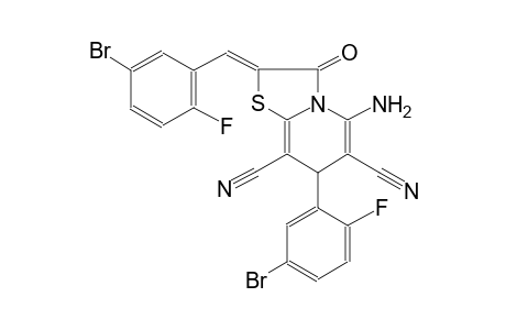 7H-thiazolo[3,2-a]pyridine-6,8-dicarbonitrile, 5-amino-7-(5-bromo-2-fluorophenyl)-2-[(5-bromo-2-fluorophenyl)methylene]-2,3-dihydro-3-oxo-, (2Z)-