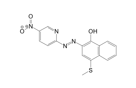 1-Naphthalenol, 4-(methylthio)-2-[2-(5-nitro-2-pyridinyl)diazenyl]-
