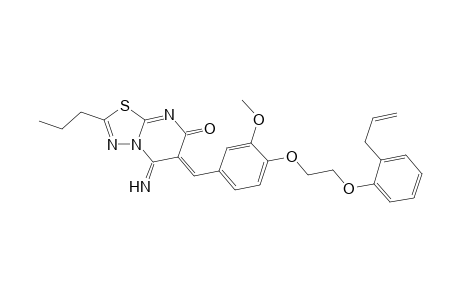 (6Z)-5-azanylidene-6-[[3-methoxy-4-[2-(2-prop-2-enylphenoxy)ethoxy]phenyl]methylidene]-2-propyl-[1,3,4]thiadiazolo[3,2-a]pyrimidin-7-one
