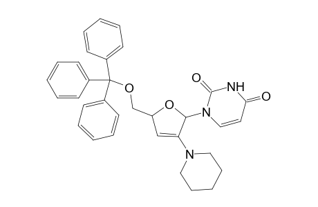 1-(2,3-Dideoxy-2-N-piperidino-5-O-trityl-.alpha.,D-glyceropent-2-enfuranosyl)uracil