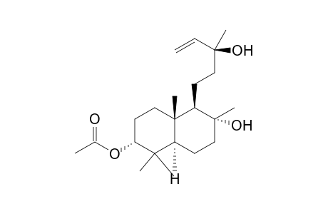8.alpha.,13.beta.-dihydroxylabd-14-en-3.alpha.-yl acetate